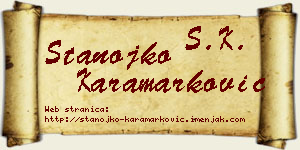 Stanojko Karamarković vizit kartica